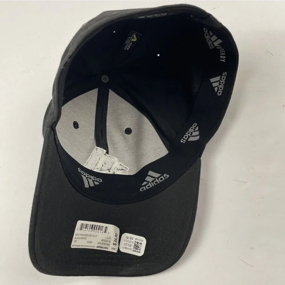 Adidas Aeroready Hat Men’s X/XL Producer Stretch Fit Ball Cap Black/White
